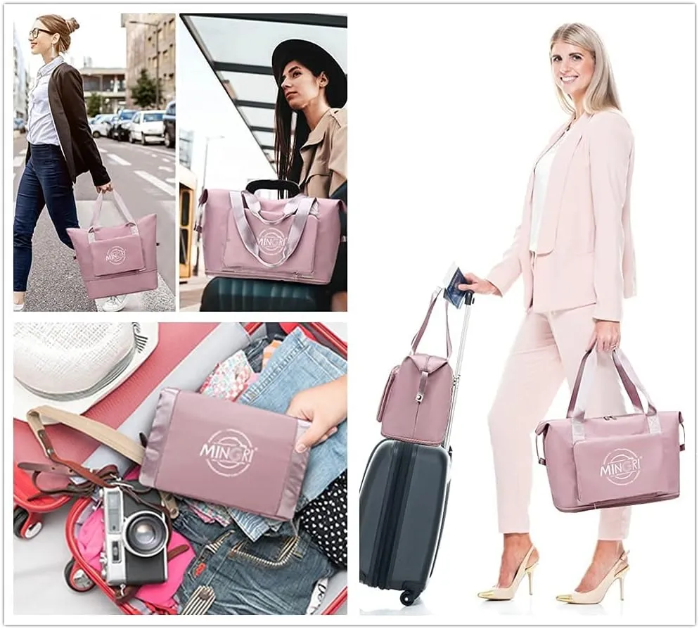 Travel Duffel Tote Bag,Travel Weekender Overnight Bags Women Carry On Bag Totes for Airplanes,Sports Gym Duffle with Trolley Sleeve