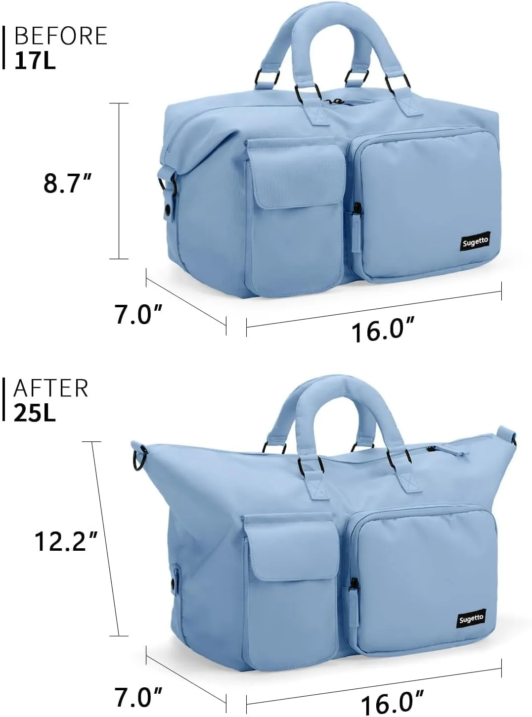 Travel Duffle Bag Carry On Weekender Bags for women, Duffel bag Small Gym Bag for Women men with Shoe Compartment