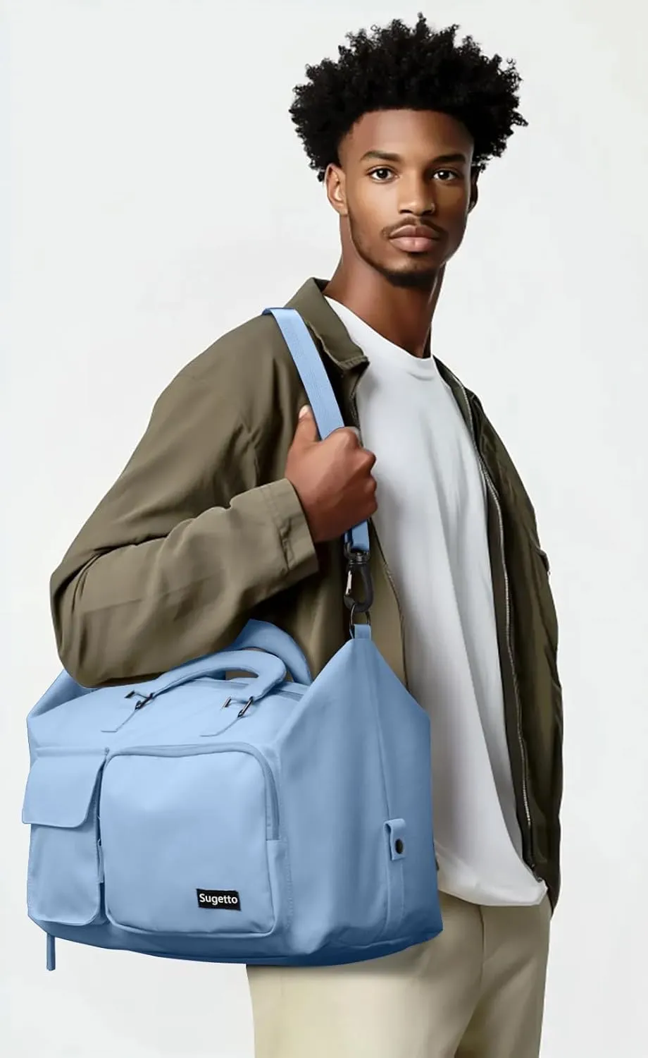 Travel Duffle Bag Carry On Weekender Bags for women, Duffel bag Small Gym Bag for Women men with Shoe Compartment