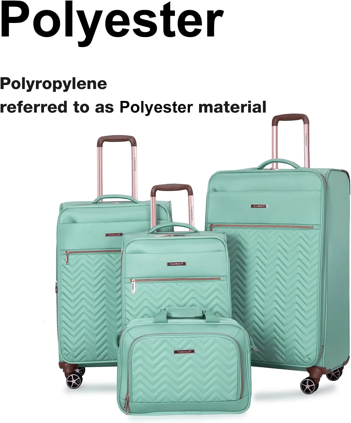 Travelhouse Luggage Sets 4 Piece with Duffel Bag Softside Upright Expandable Suitcases Set with Spinner Wheels Lightweight Travel with TSA-Approved Lock (Green)