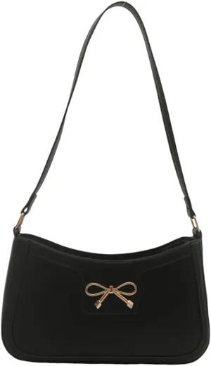 Trendy Bow Shoulder Bag for Women PU Leather Shoulder Purse Tote Bag Crossbody Purses for Work Travel 2025