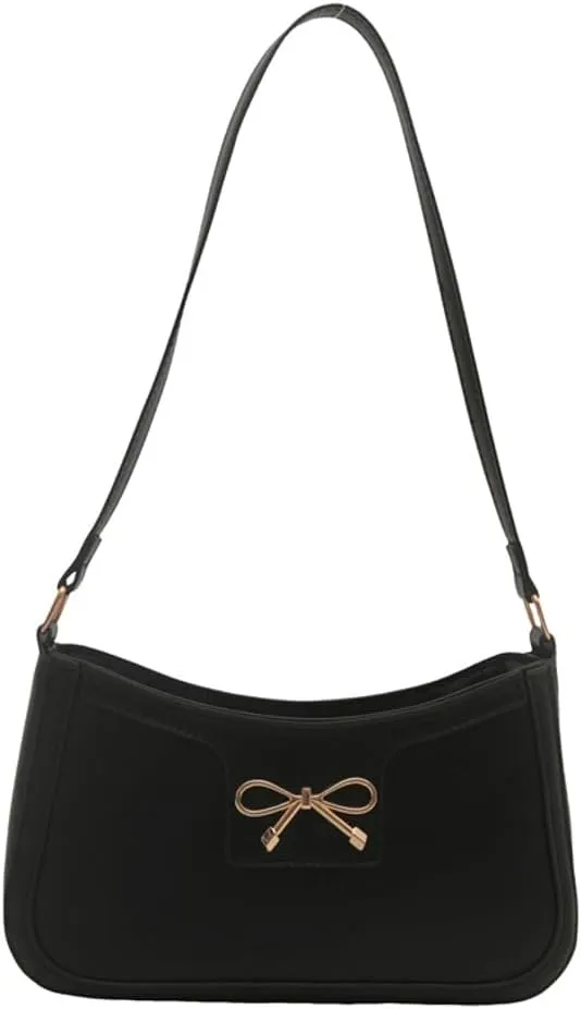 Trendy Bow Shoulder Bag for Women PU Leather Shoulder Purse Tote Bag Crossbody Purses for Work Travel 2025