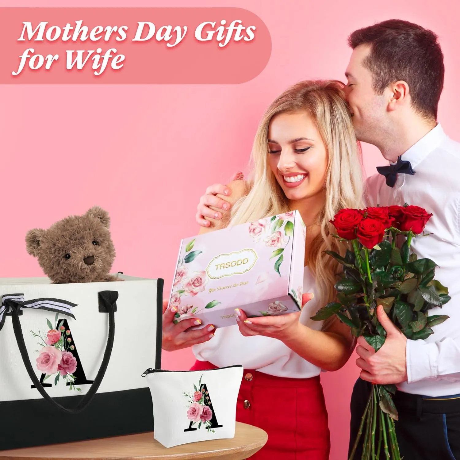 TRSODD Gigi Tote Bag for Women, Christmas & Mothers Day Gift with Makeup Bag & Inner Pocket