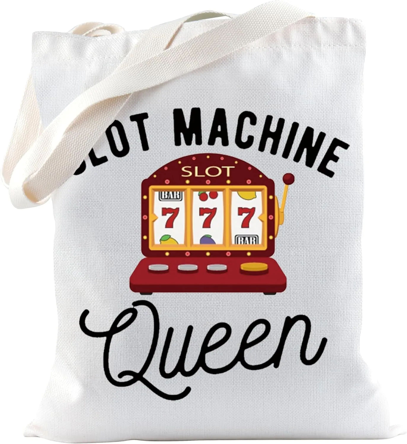 TSOTMO Slot Machine Casino Gambling Tote Bag Queen Of Gambler Slot Queen Tote Bag Gift For Gambling Lovers (Slot Canvas)