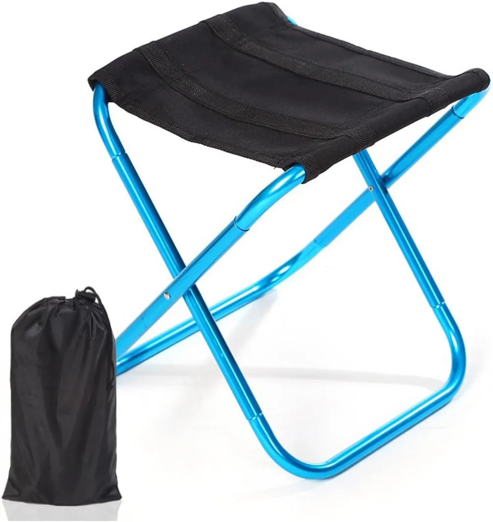 Ultralight Portable Folding Camping Stool with Carry Bag for Outdoor Fishing Hiking Backpacking Travelling (Lake Blue)