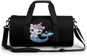 Uni-Corn Mermaid Gym Bag Travel Waterproof Duffel Bag Carryon Overnight Bags Tote Bags for Sports