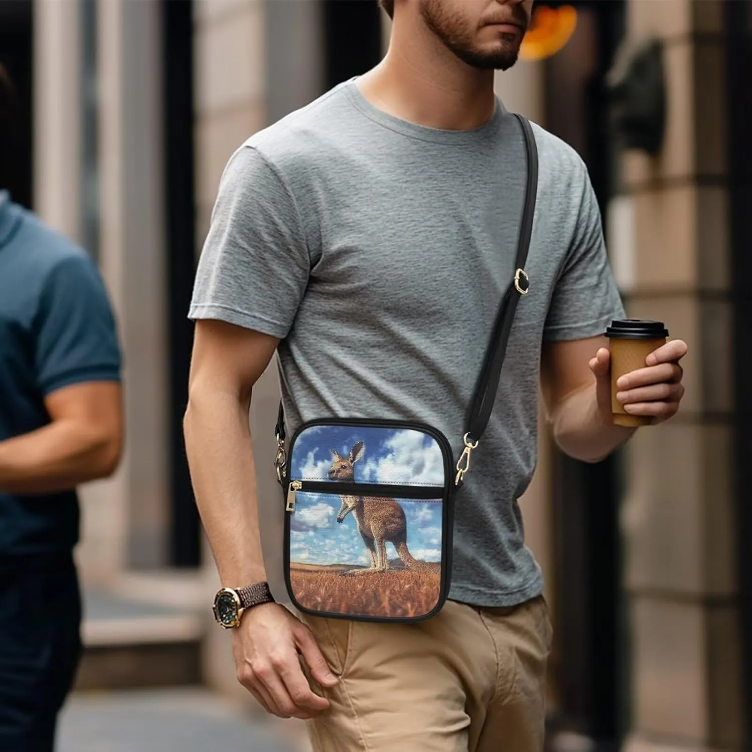 Unisex Leather Purses, Fashion Crossbody Bags Vintage Travel Shoulder Bag with Inside Card Slot for Music Festival