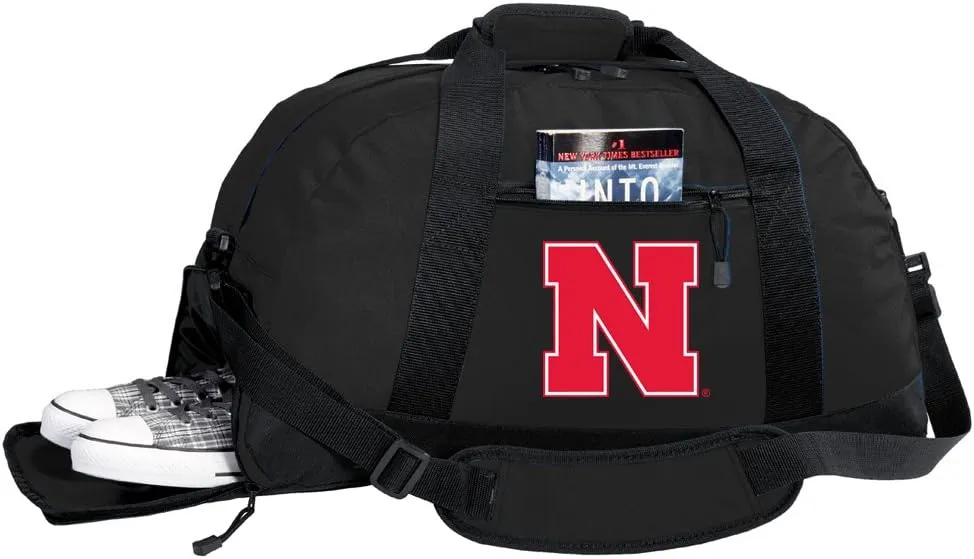 University of Nebraska Duffel Bag - Nebraska Huskers Gym Bags w/SHOE POCKET