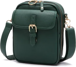 Urvashi Crossbody Bag,Tojoyride Crossbody Leather Bag,4 Colors,2 Large Pockets with Metal Zipper, for Casual Business