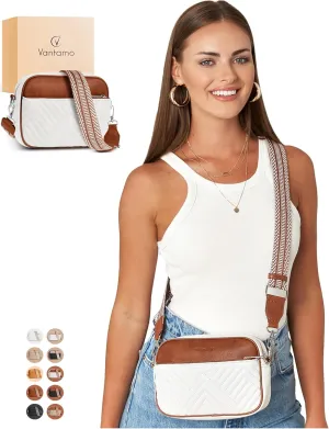 Vantamo Crossbody Bags For Women with Adjustable Strap, Premium PU Leather Purses for Women, Anti-Pickpocket Clip & Gift Box