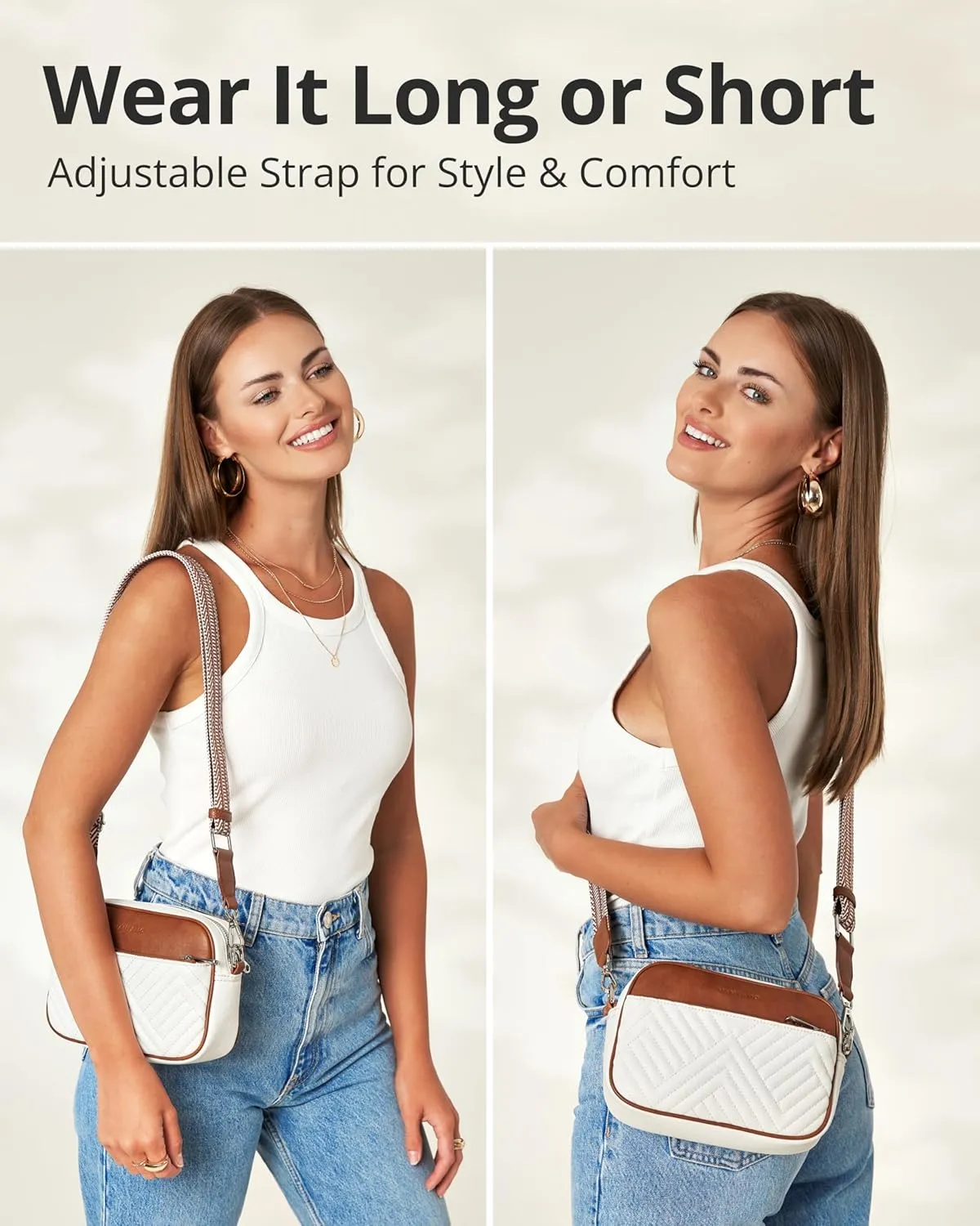 Vantamo Crossbody Bags For Women with Adjustable Strap, Premium PU Leather Purses for Women, Anti-Pickpocket Clip & Gift Box