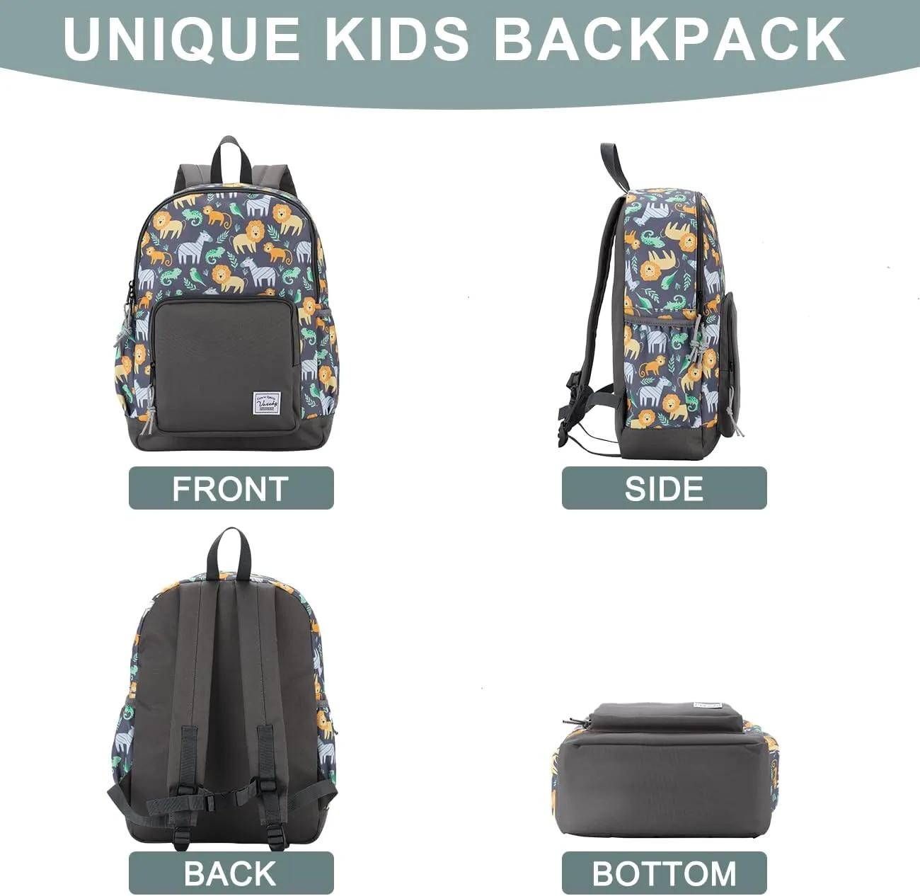 VASCHY Kids backpacks, Cute Lightweight Water Resistant Preschool Backpack for Boys and Girls Chest Strap