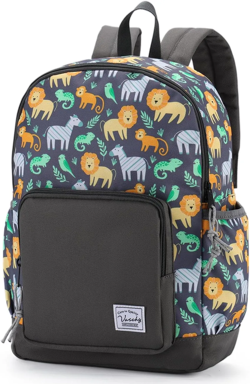 VASCHY Kids backpacks, Cute Lightweight Water Resistant Preschool Backpack for Boys and Girls Chest Strap