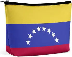 Venezuela Flag Travel Friendly Makeup Bag Compact Waterproof Cosmetic Pouch Organizer for Women