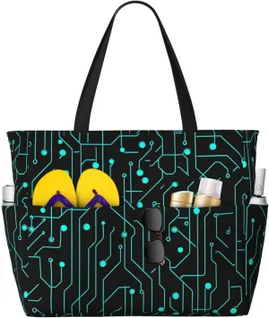 Waterproof Beach Bag for Women Sandproof Beach Tote Bags Large Capacity Swim Pool Bag Foldable Travel Duffel Bags