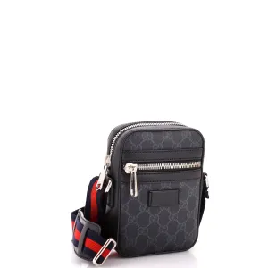 Web Strap Front Zip Messenger Bag GG Coated Canvas Mini