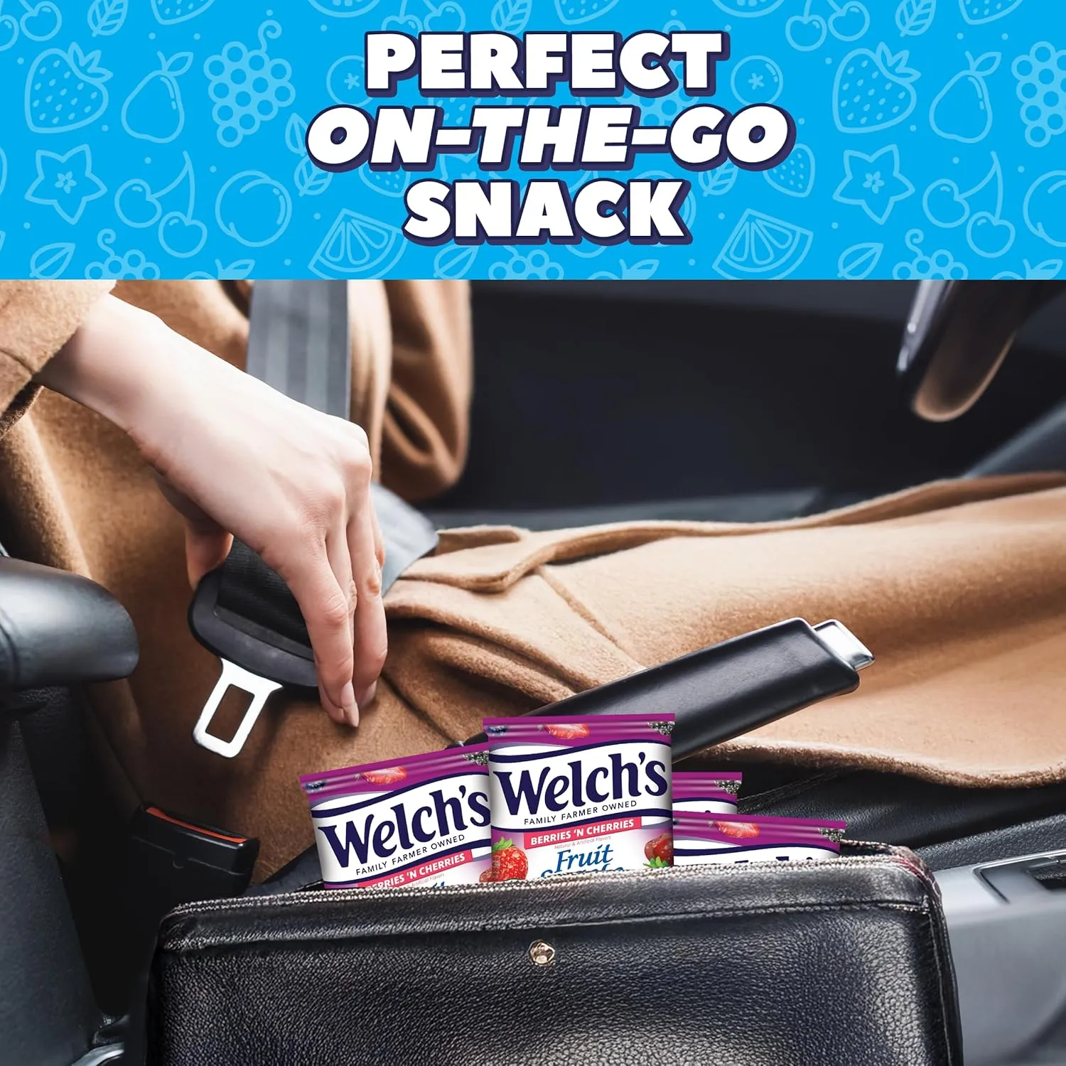 Welch's Fruit Snacks, Mixed Fruit & Berries 'N Cherries Variety Pack, Great for School Lunches, Bulk Pack, Individual Single Serve Bags, 0.8 oz (Pack of 60)