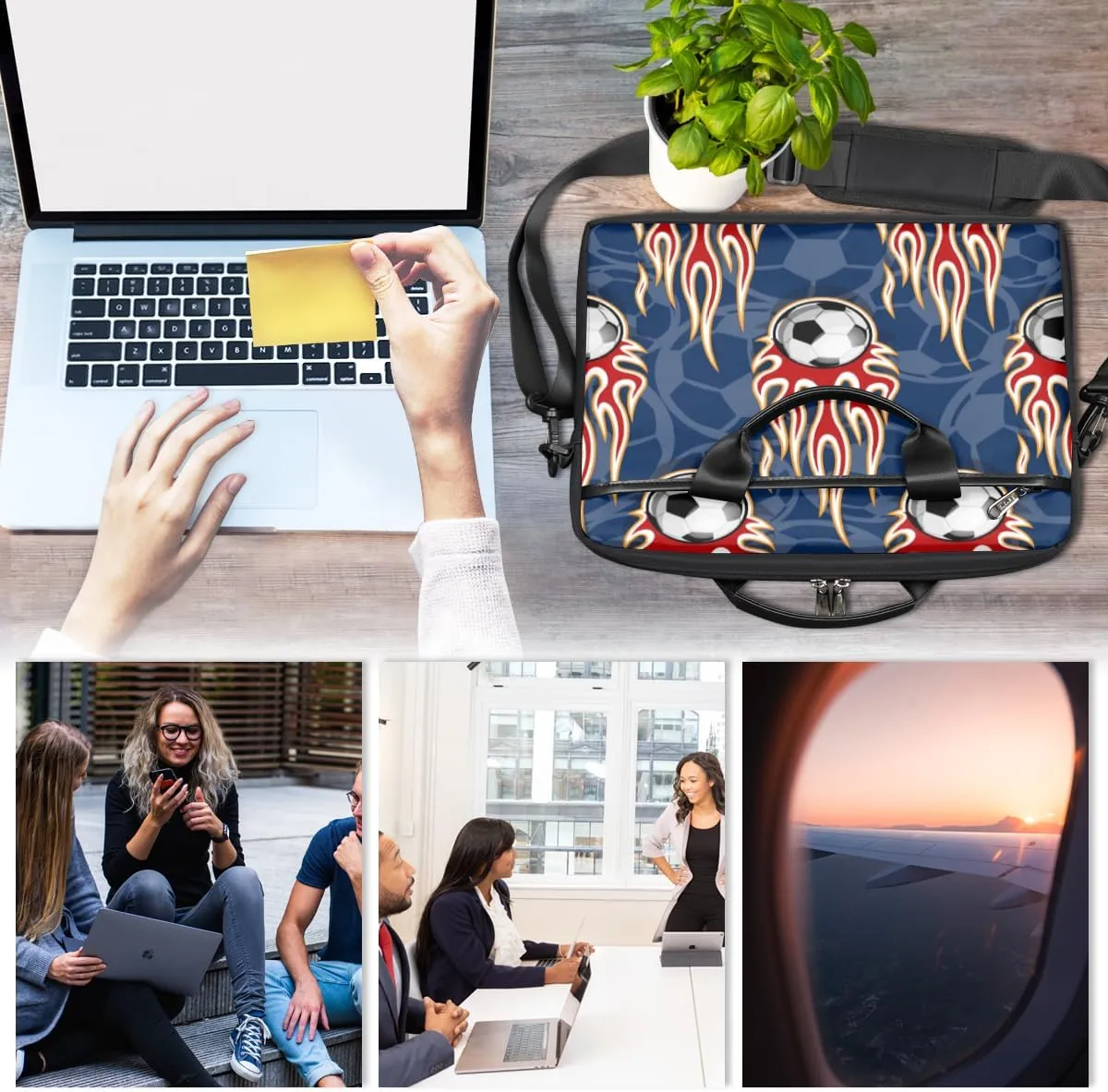 Welsh Corgi Laptop Bag for Women Men 13-15 Inch Computer Briefcase Bag Lightweight Notebook Shoulder Messenger Bag
