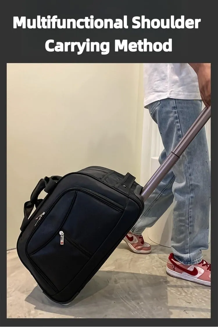 Wheeled Duffle Bag Foldable Bag Large Weekend Bag, Luggage Bag Camping with Wheels Waterproof, Wear-Resistant, Foldie Travel Bag Expandable Suitable for Shopping Travel