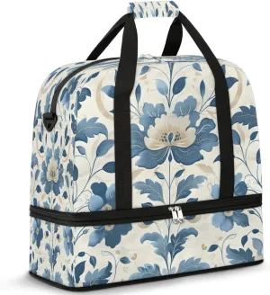 Whimsical Petals Travel Duffel Bag, Travel Essentials, Gym Bag for Women, Weekender Overnight Bag With Shoes Compartment, Carry On Bags for Airplanes