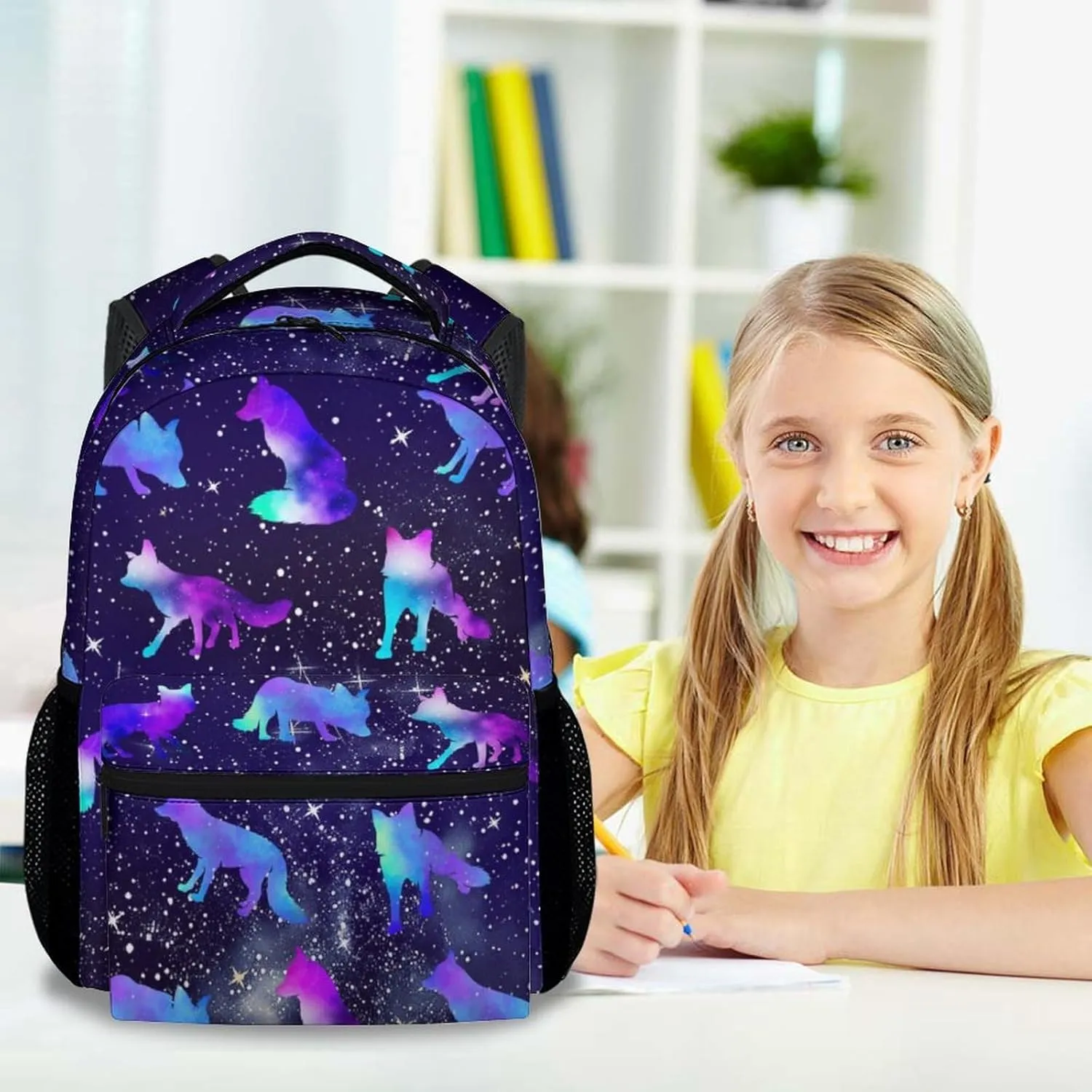 Wolf Backpack for Boys, 17 Inch Colorful Backpacks for Kindergarten, Cool Durable Bookbag for Teens