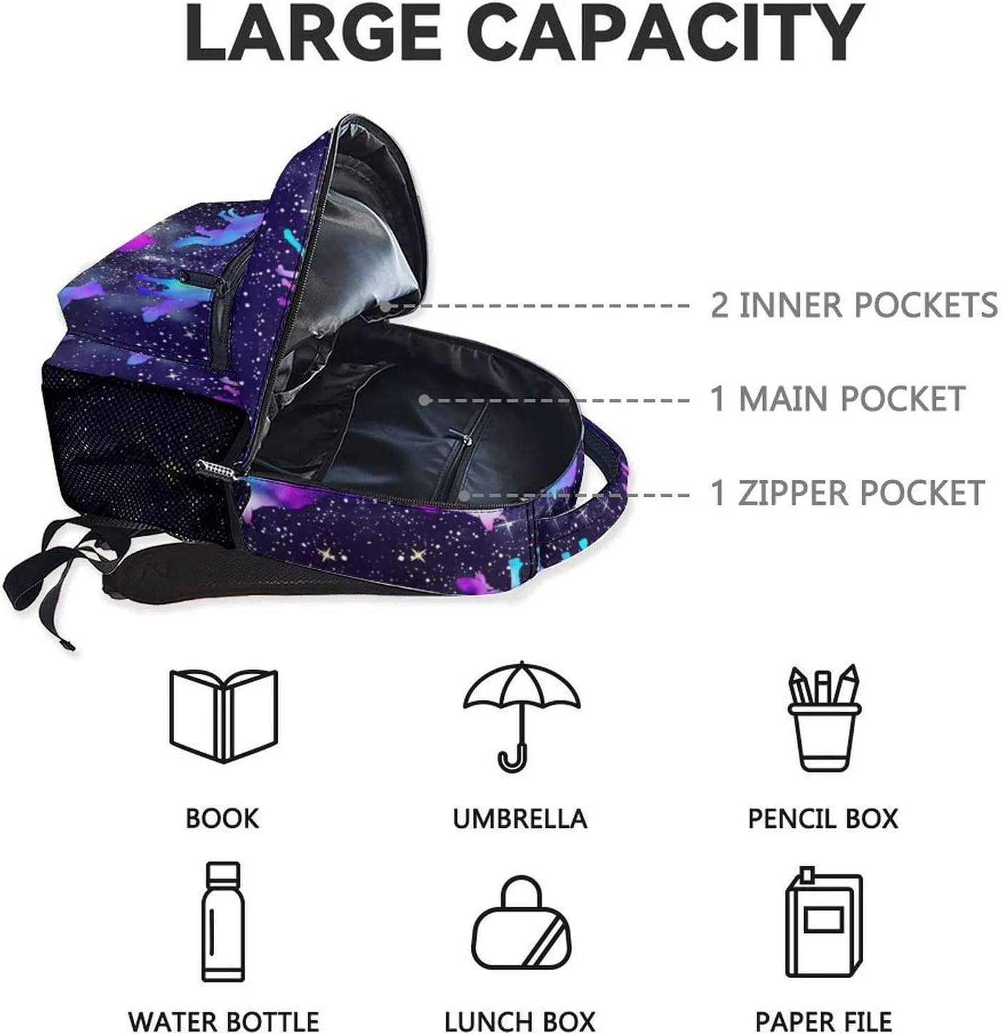 Wolf Backpack for Boys, 17 Inch Colorful Backpacks for Kindergarten, Cool Durable Bookbag for Teens