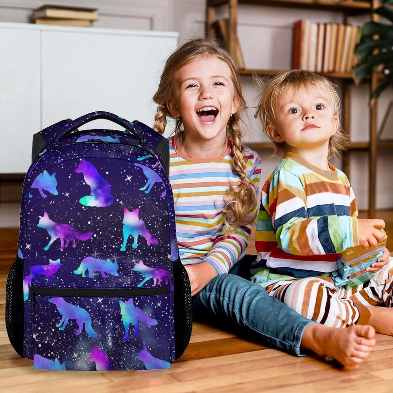 Wolf Backpack for Boys, 17 Inch Colorful Backpacks for Kindergarten, Cool Durable Bookbag for Teens