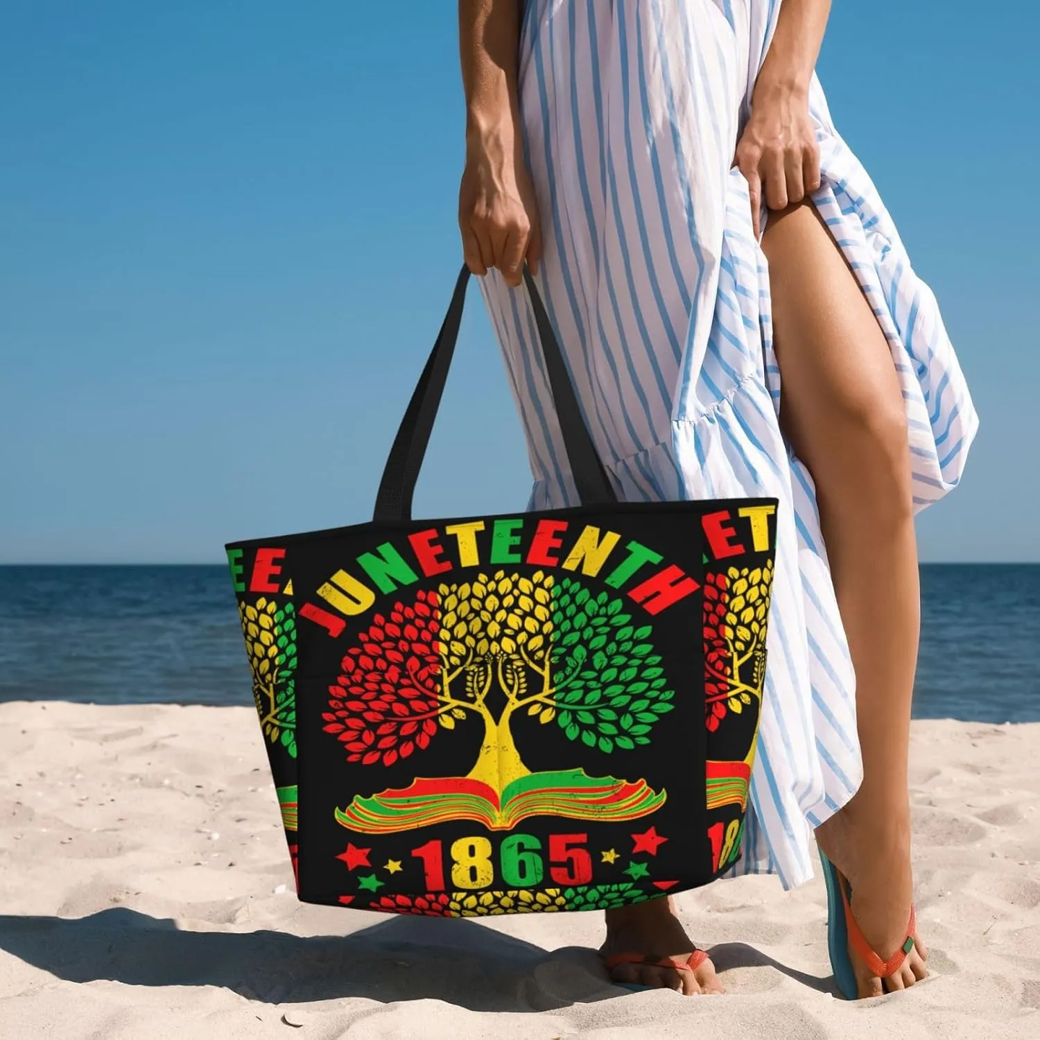 Women Large Beach Bag Travel Weekender Foldable Tote Bag for Pool Beach Vacation Gym