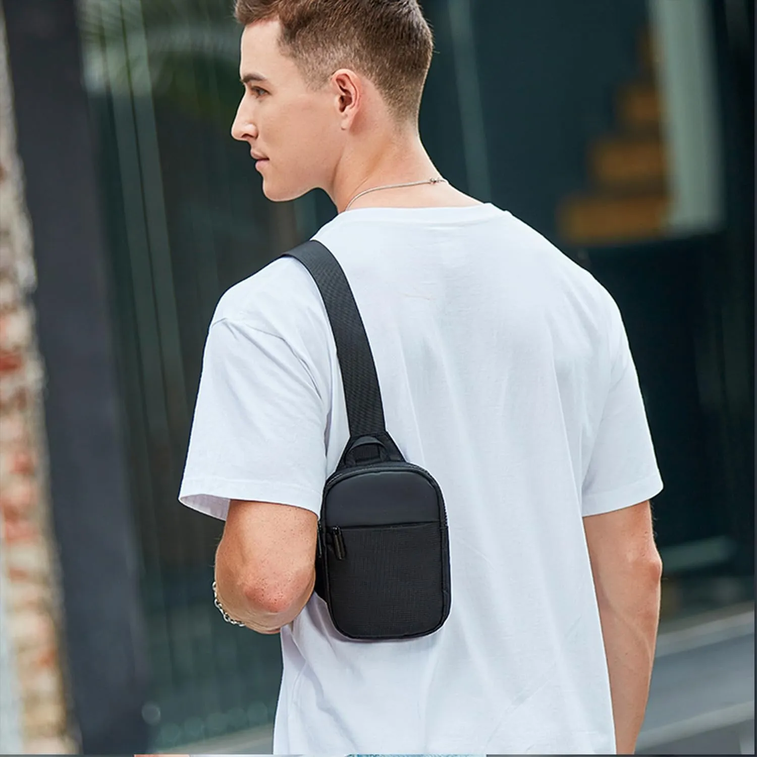 Women Men Small Nylon Sling Bag Crossbody Bag Travel Pocket Portable Hiking Backpack