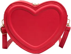 Women PU Leather Heart Shape Messenger Bag - Cute Change Purse, Fashion Shoulder Handbag, Small Crossbody