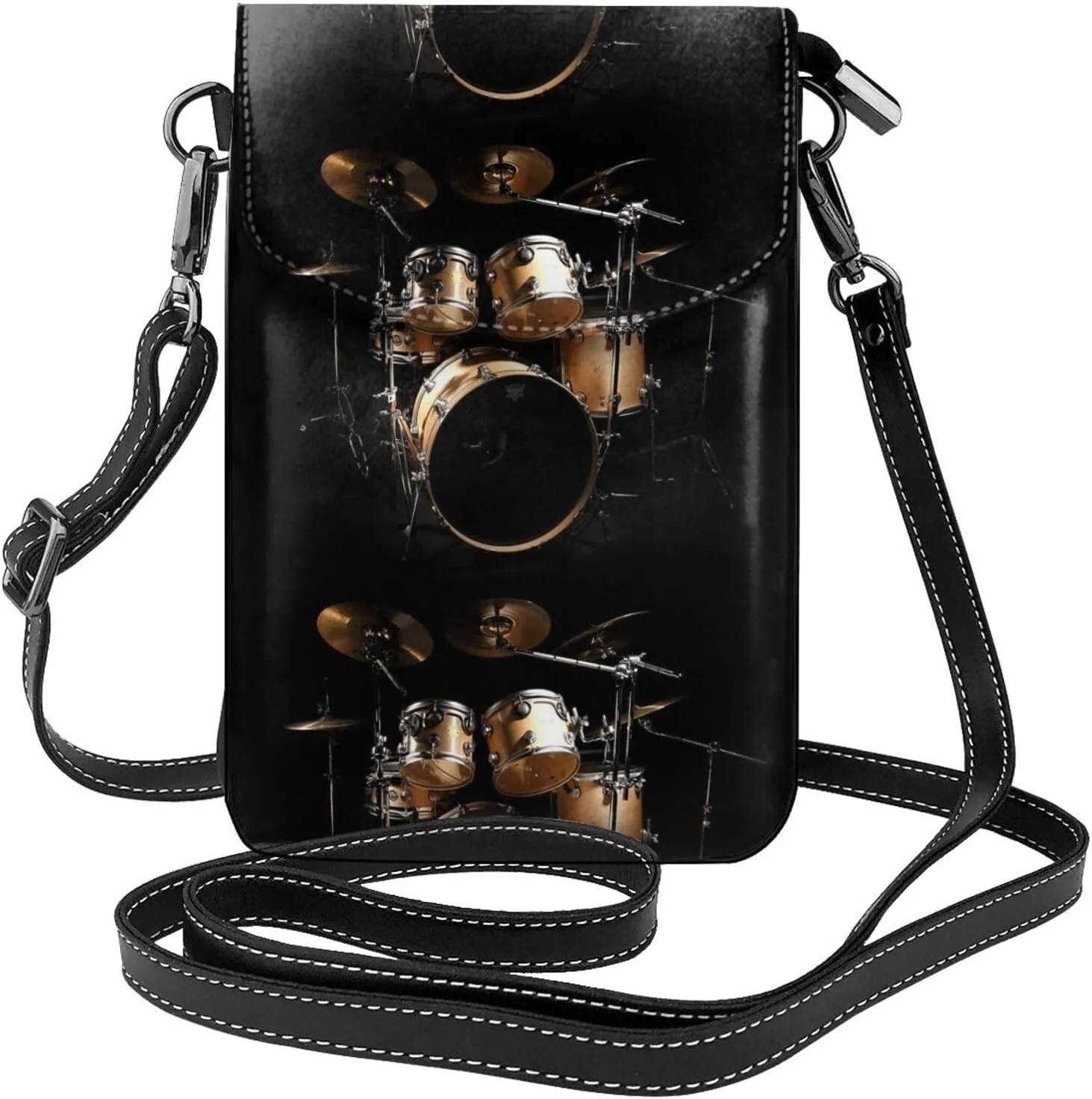 Women Small Crossbody Bag Phone Wallet Musical Instrument Drum Cellphone Credit Card Purse With Adjustable Shoulder Strap