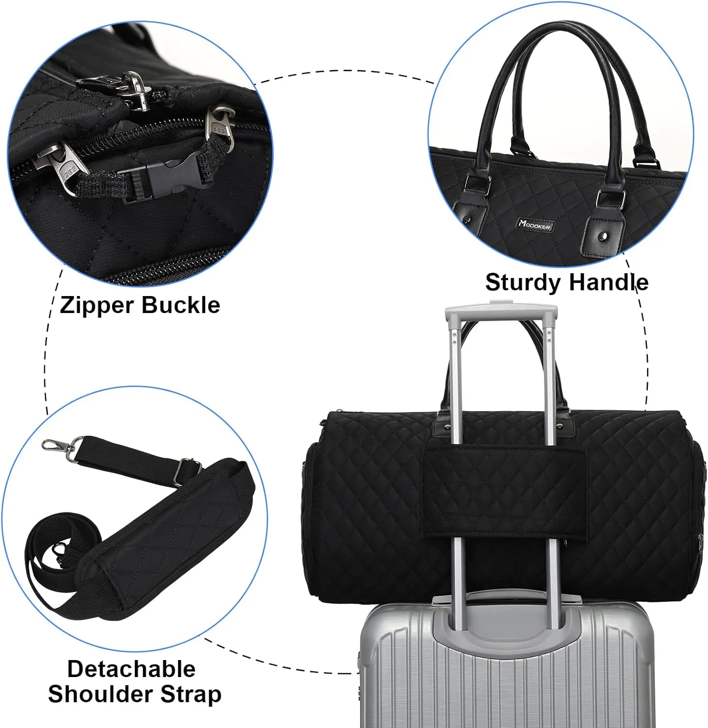 Womens Convertible Garment Bags for Travel, Modoker Waterproof Carry On Garment Bag Garment Duffel Bag