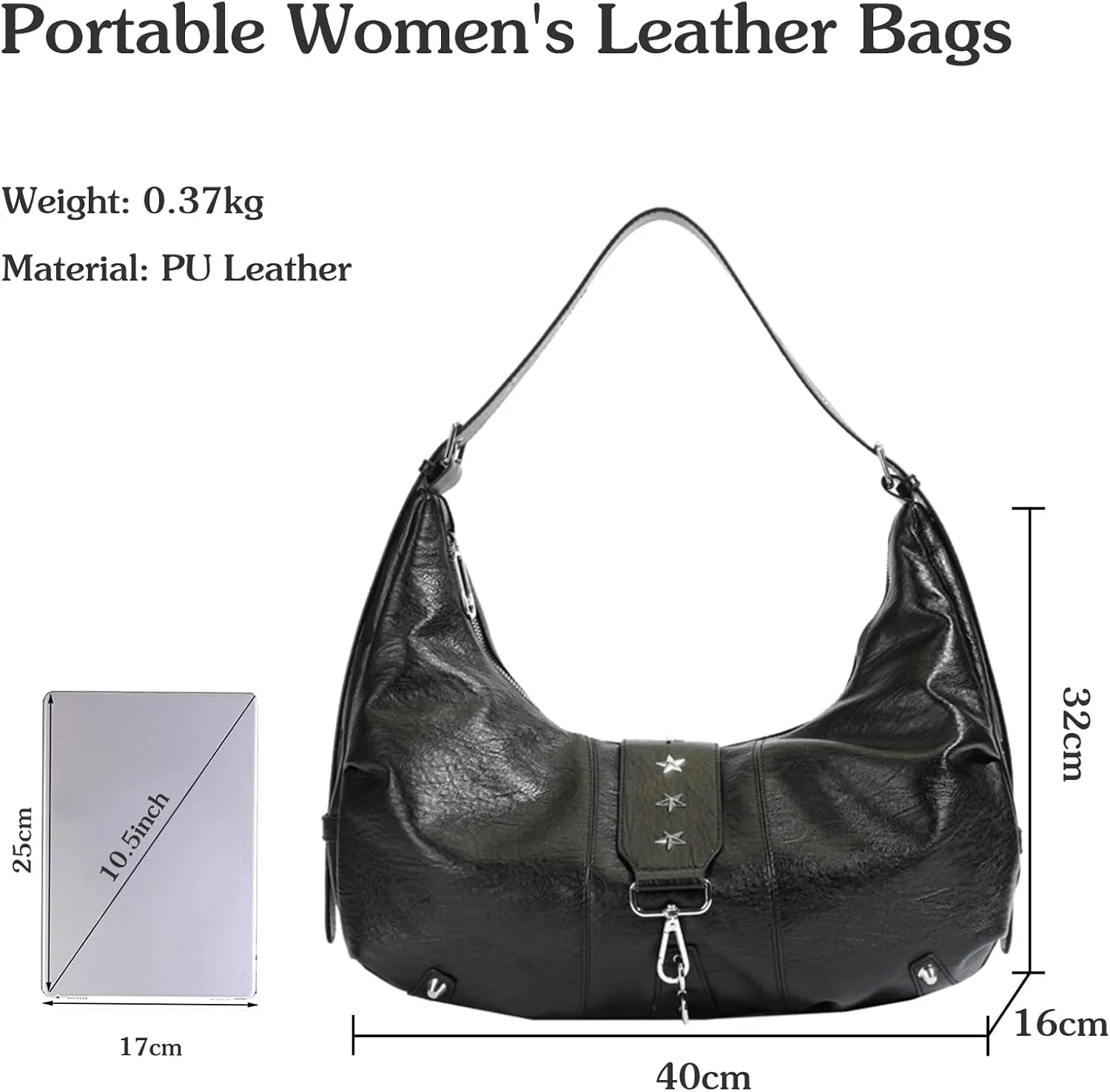 Women's Crescent Shoulder Bag Retro 90s Handbag PU Leather Crossbody Bag Fashion Messenger Bag Tote Bag