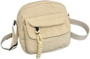 Women's Crossbody Bag Cute Corduroy Shoulder Bag Fashion Aesthetic Small Wallet Bag Adjustable Strap
