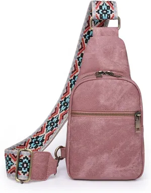 Women's Crossbody Shoulder Bag, Casual Chest Bag(Pink)