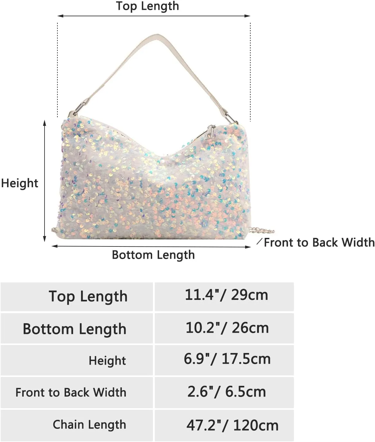 Women's Evening Handbag, Sequin Evening Crossbody Bag, Elegant Clutch Purses for Women Wedding, Prom, Cocktail Party