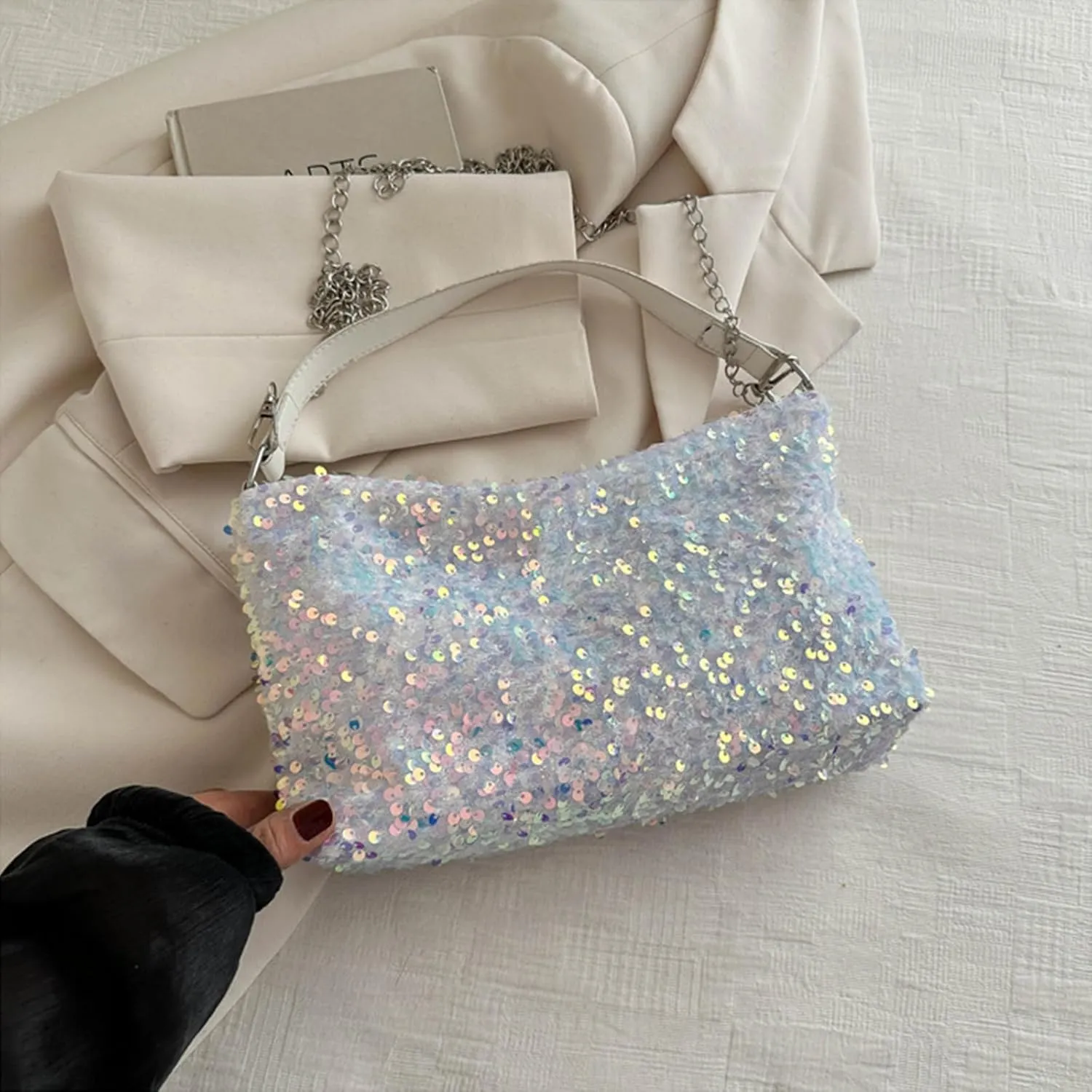 Women's Evening Handbag, Sequin Evening Crossbody Bag, Elegant Clutch Purses for Women Wedding, Prom, Cocktail Party