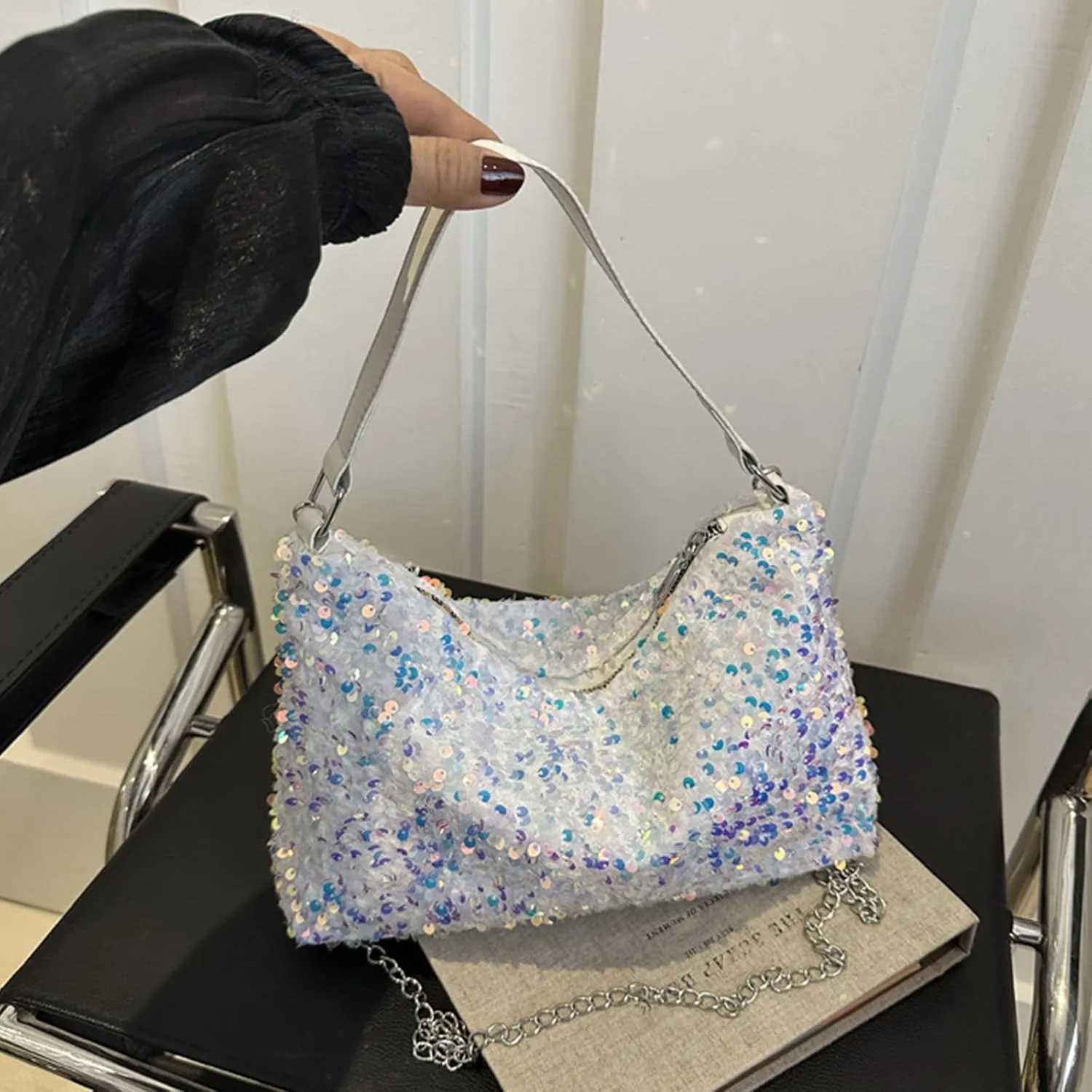 Women's Evening Handbag, Sequin Evening Crossbody Bag, Elegant Clutch Purses for Women Wedding, Prom, Cocktail Party