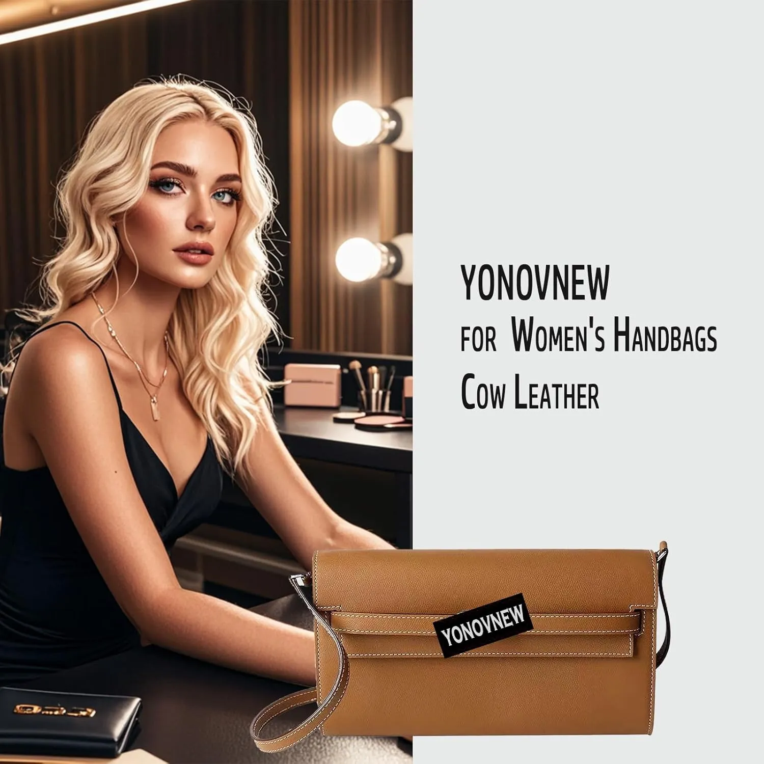 Women's Leather Shoulder Handbag - Designer Crossbody Purse and Chic Small Clutch Wallet