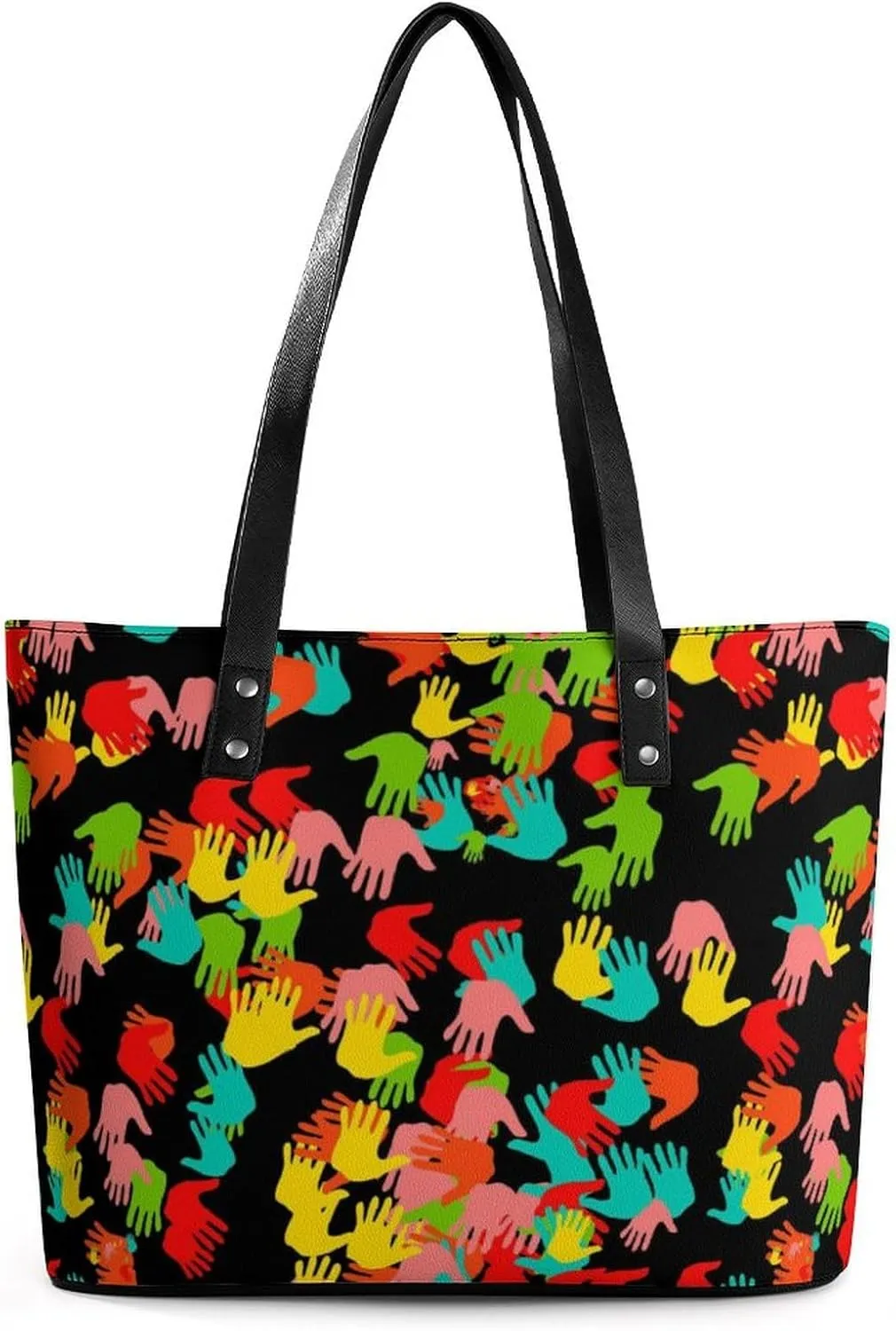 Women's Leather Tote Bag Fashion Handbag for Work Travel Shopping Daily Use Large Capacity Shoulder Purse