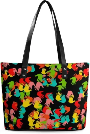 Women's Leather Tote Bag Fashion Handbag for Work Travel Shopping Daily Use Large Capacity Shoulder Purse