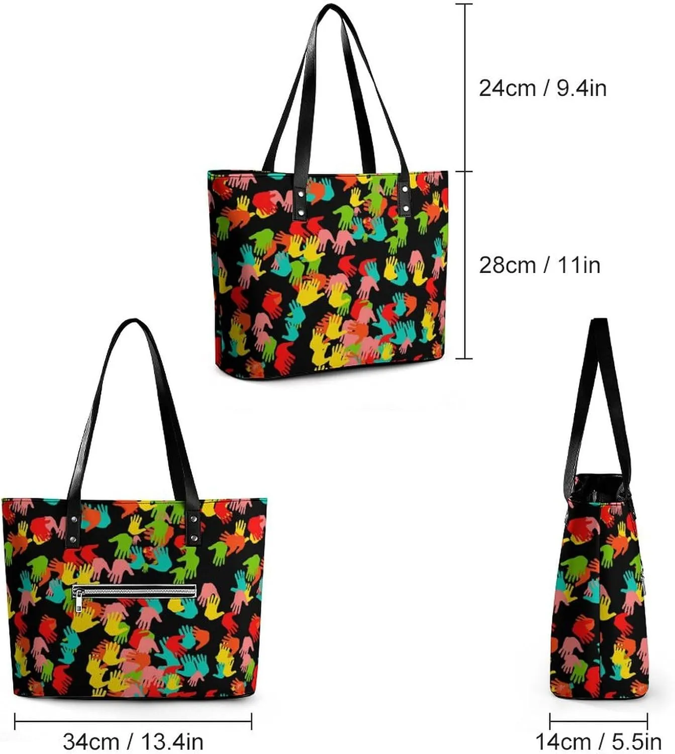 Women's Leather Tote Bag Fashion Handbag for Work Travel Shopping Daily Use Large Capacity Shoulder Purse