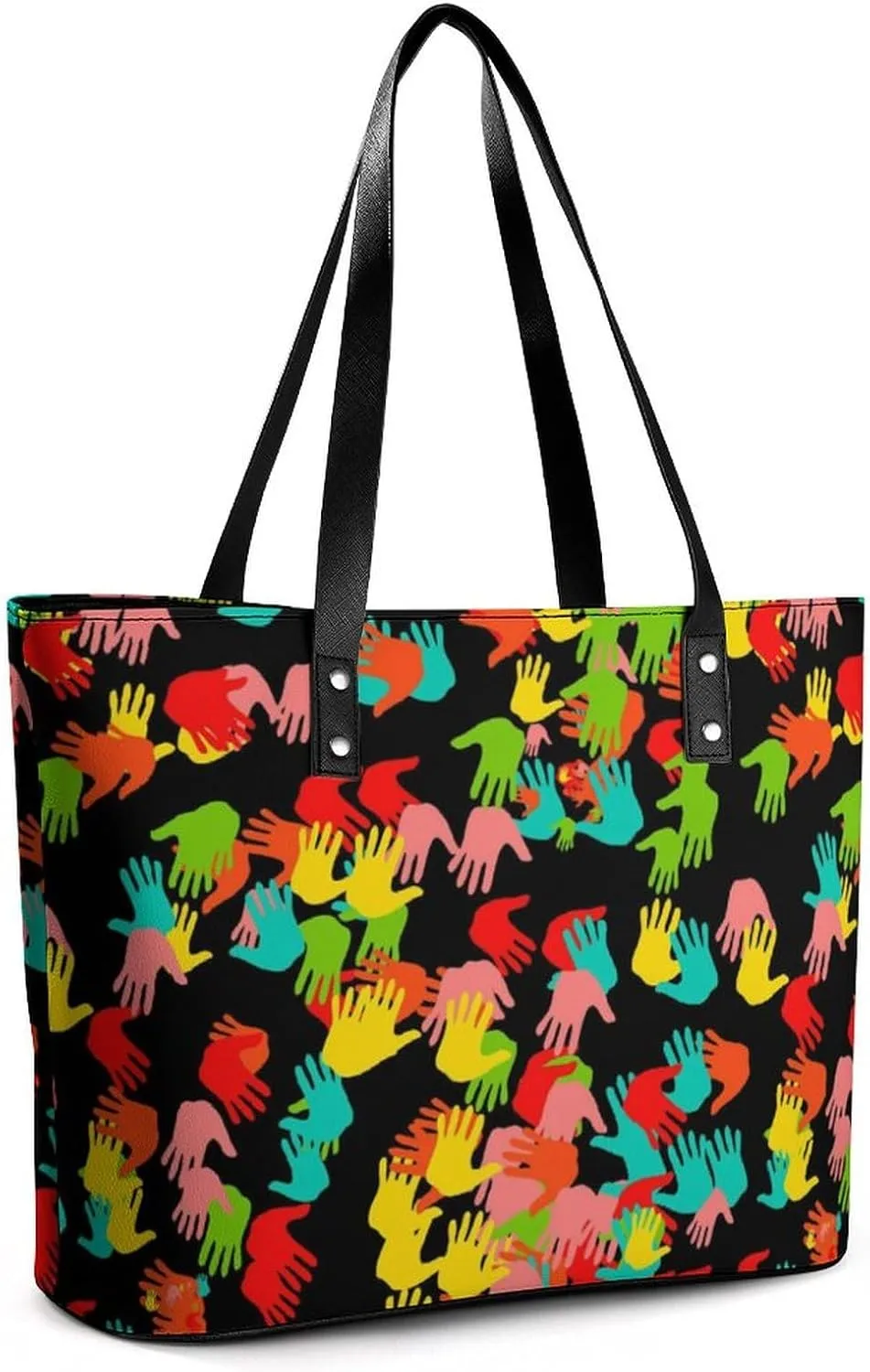 Women's Leather Tote Bag Fashion Handbag for Work Travel Shopping Daily Use Large Capacity Shoulder Purse