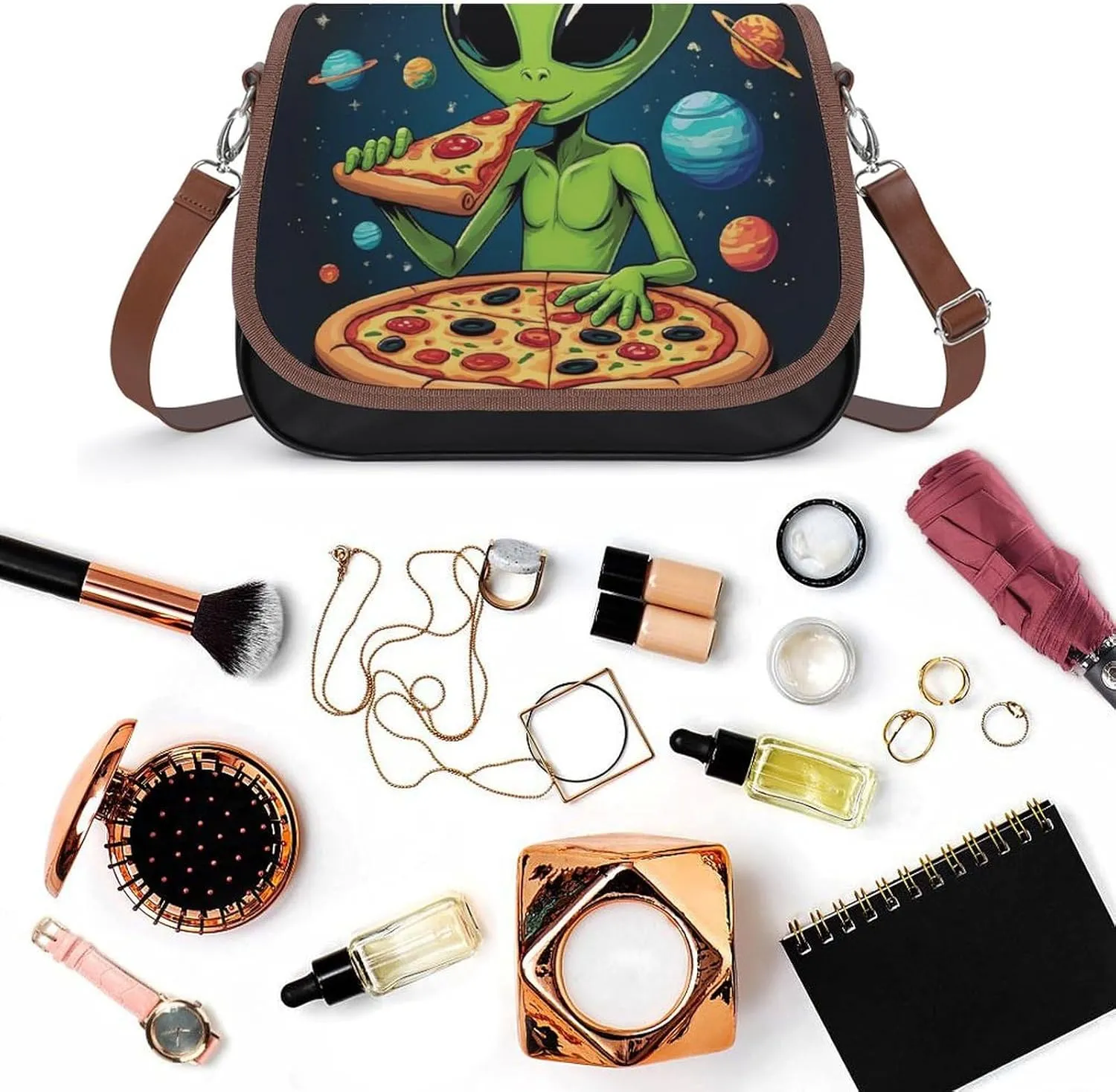 Womens PU Leather Crossbody Bag Lightweight Cellphone Purse Handbags with Adjustable Strap
