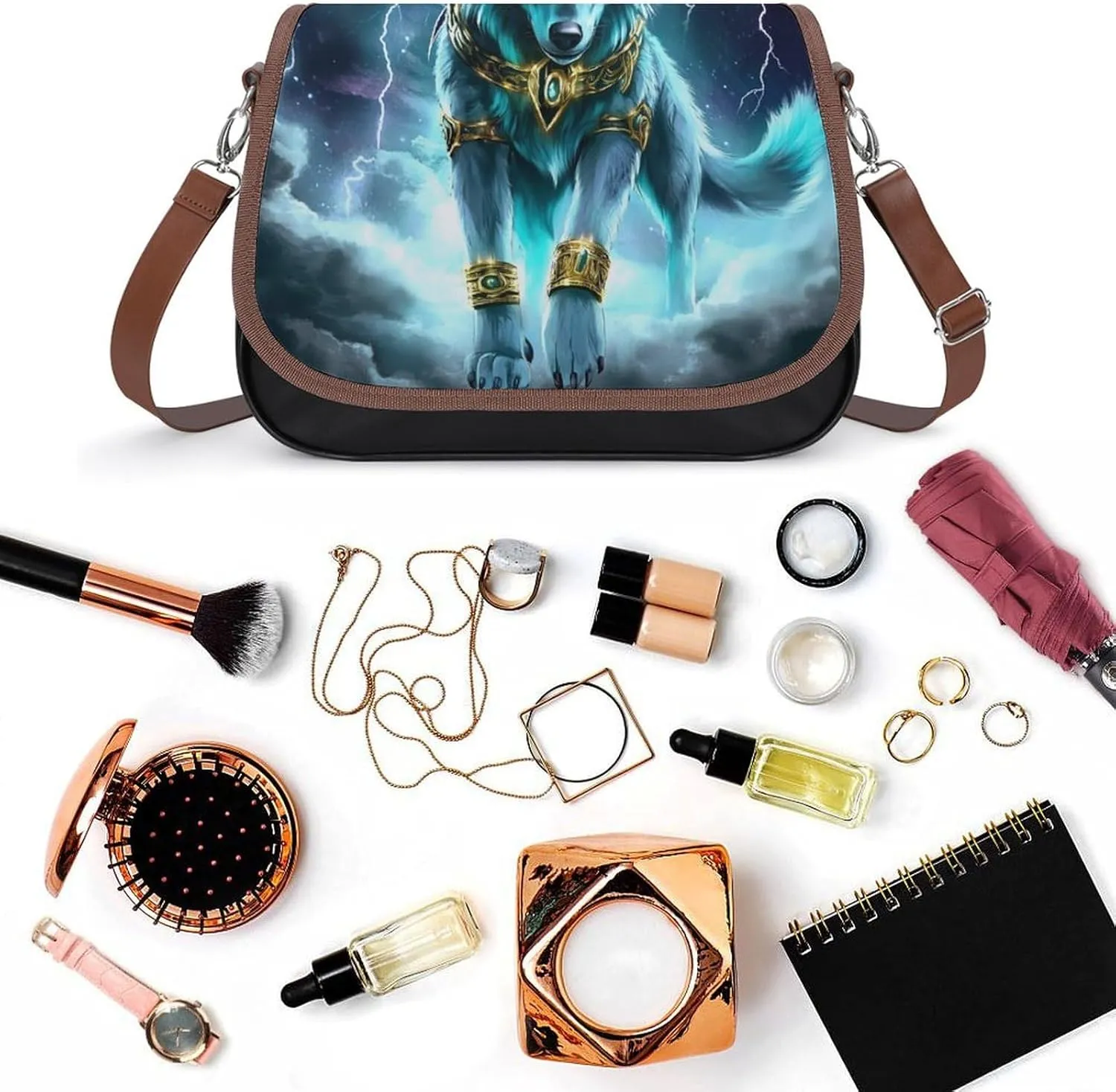 Womens PU Leather Crossbody Bag Lightweight Cellphone Purse Handbags with Adjustable Strap