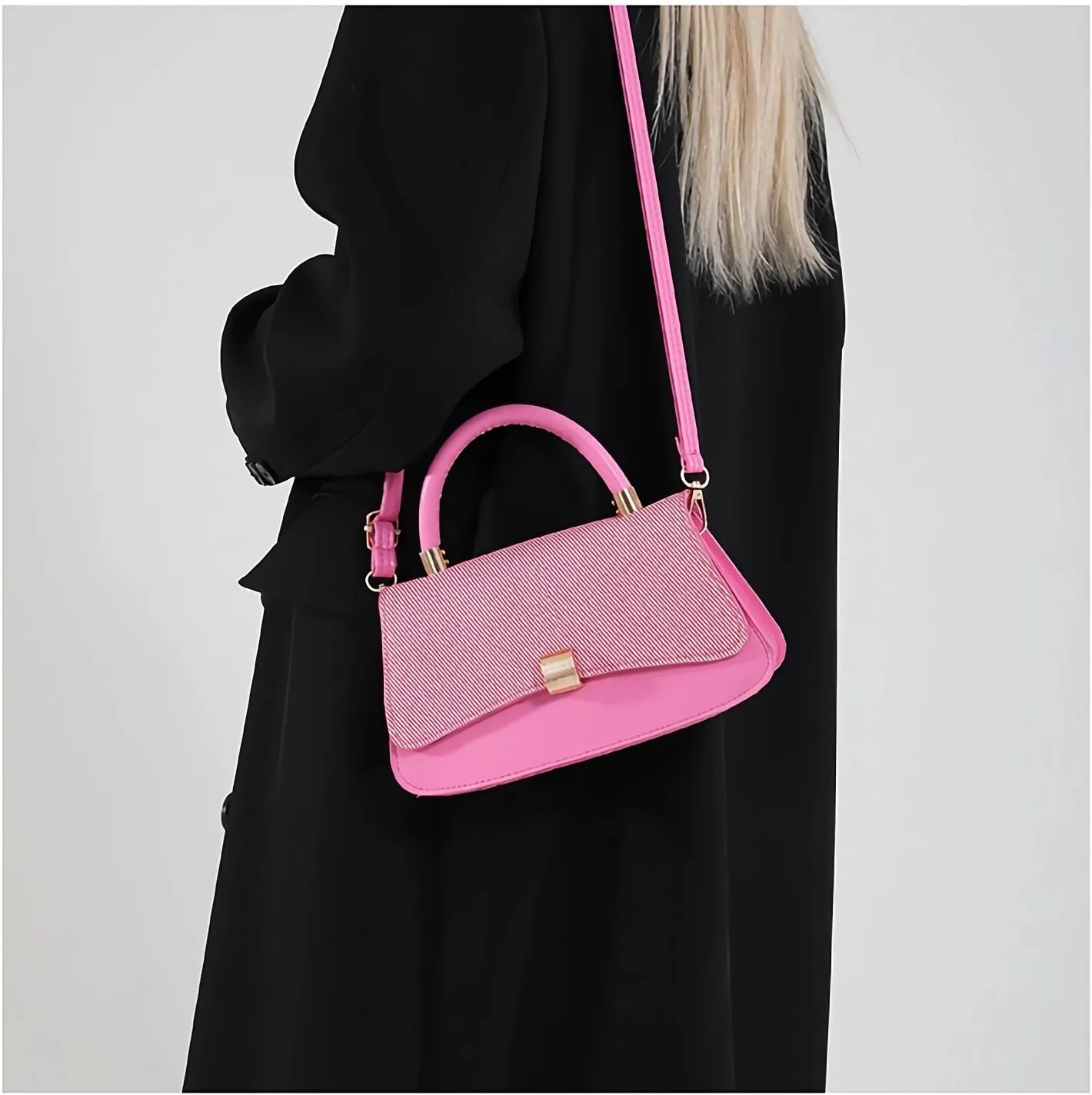 Women’s Stylish Two-Tone Handbag Purse – Chic Crossbody Bag for Daily Fashion & Versatile Use