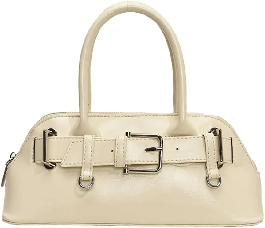 Women's Y2k Purse Buckle Belt Leather Tote Handbag Trendy Top Handle Shoulder Bag Satchel Underarm Crossbody Purses