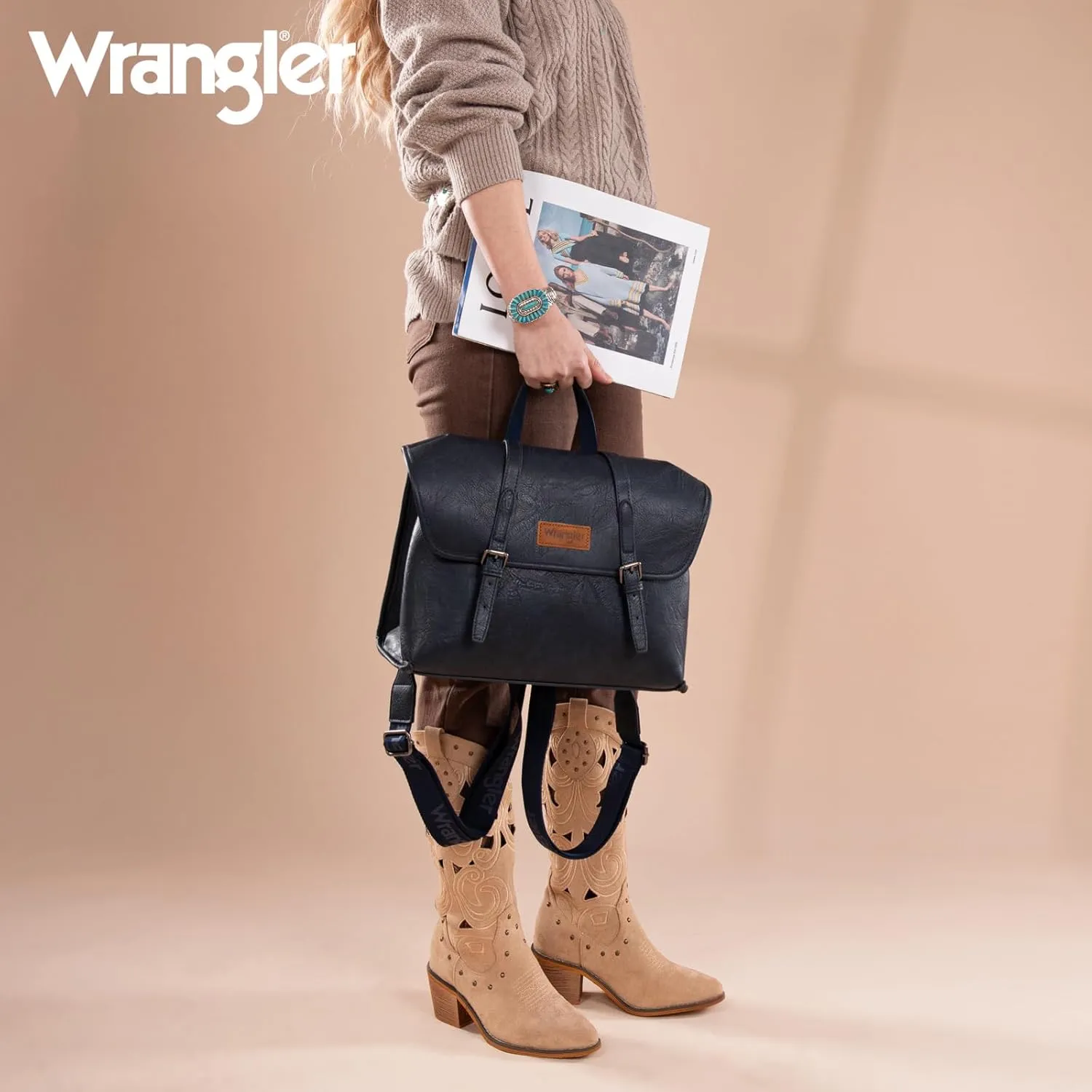 Wrangler Convertible Backpack for Women Briefcase Messenger Bag Professional Computer Work Bag for Business/Travel/Office