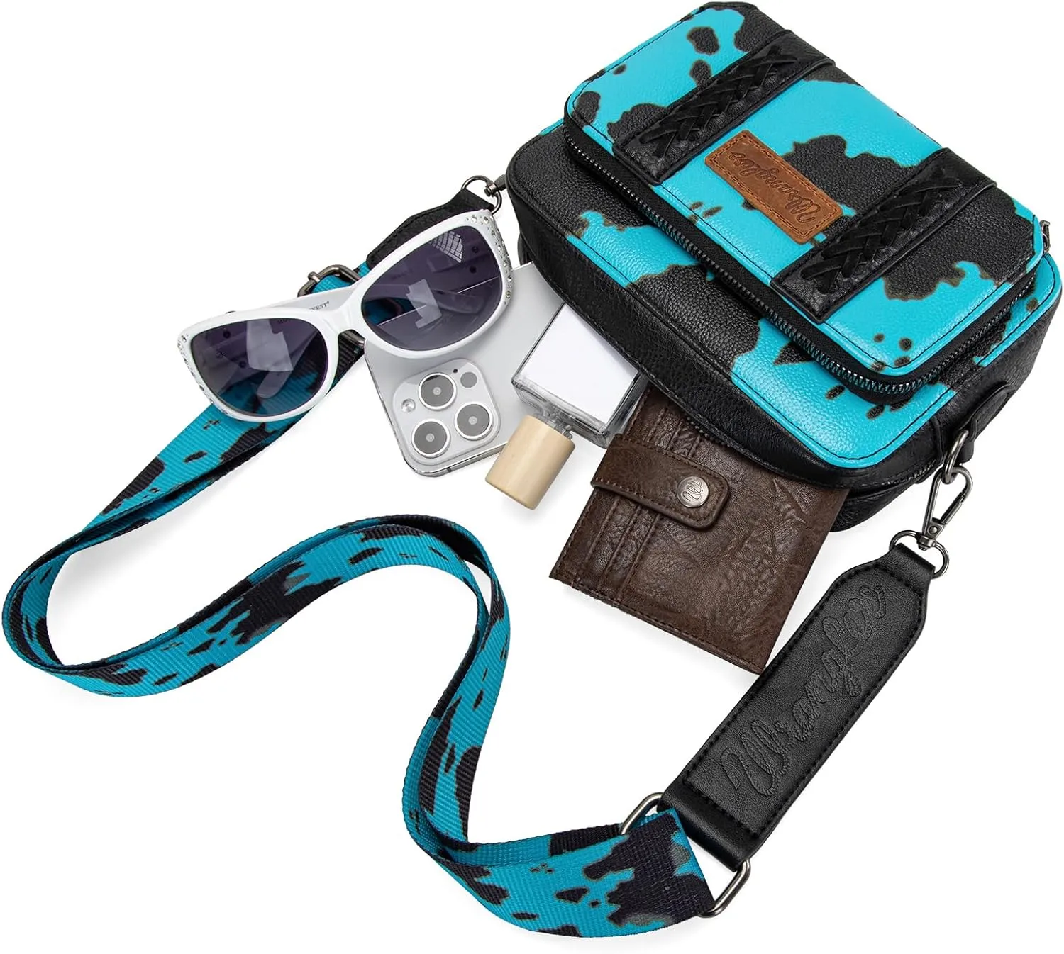 Wrangler Crossbody Bag for Women Western Cowgirl Crossbody Purses with Guitar Strap