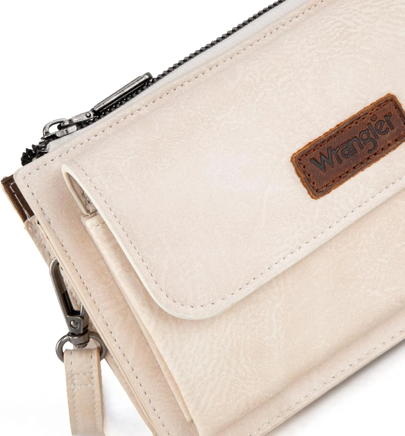 Wrangler RFID Crossbody Wallet Purse Vegan Leather Small Purses for Women with Phone Pocket and Adjustable Strap